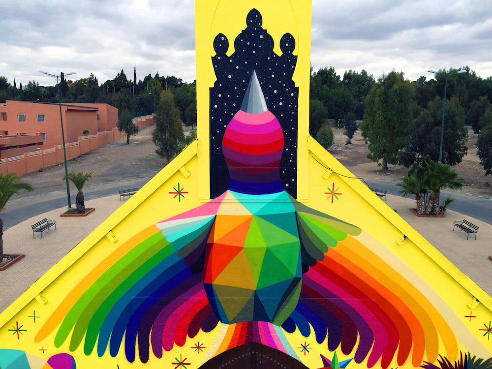 11 Mirages to Freedom: Moroccan church turned into vibrant geometric murals by Okuda San Miguel 