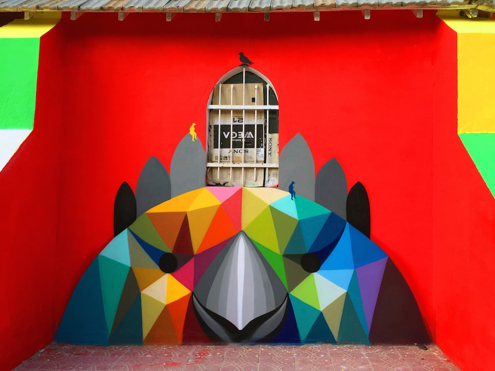 11 Mirages to Freedom: Moroccan church turned into vibrant geometric murals by Okuda San Miguel 