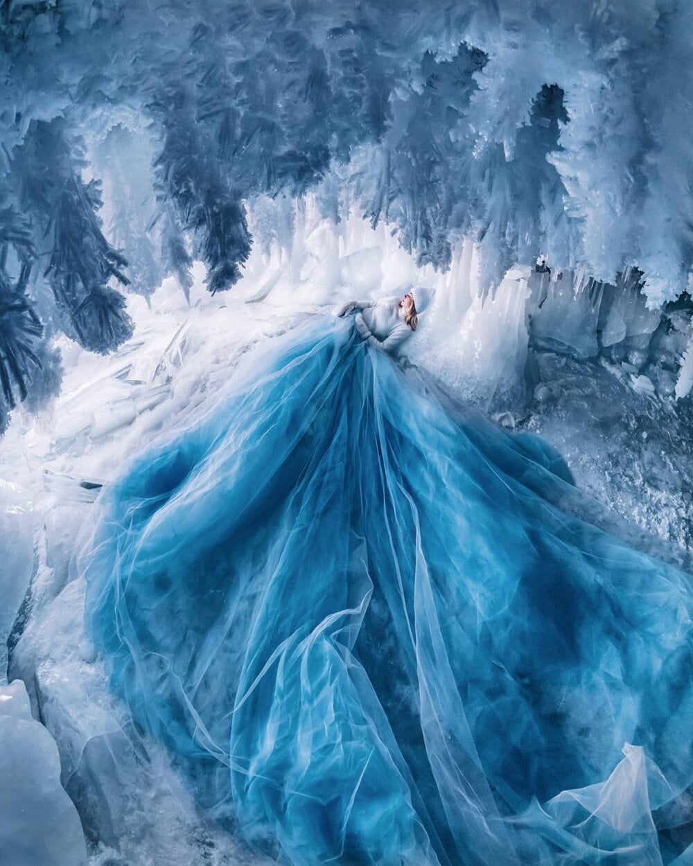 Baikal Fairytale: superb fashion photography series on the frozen waters of Lake Baikal by Kristina Makeeva