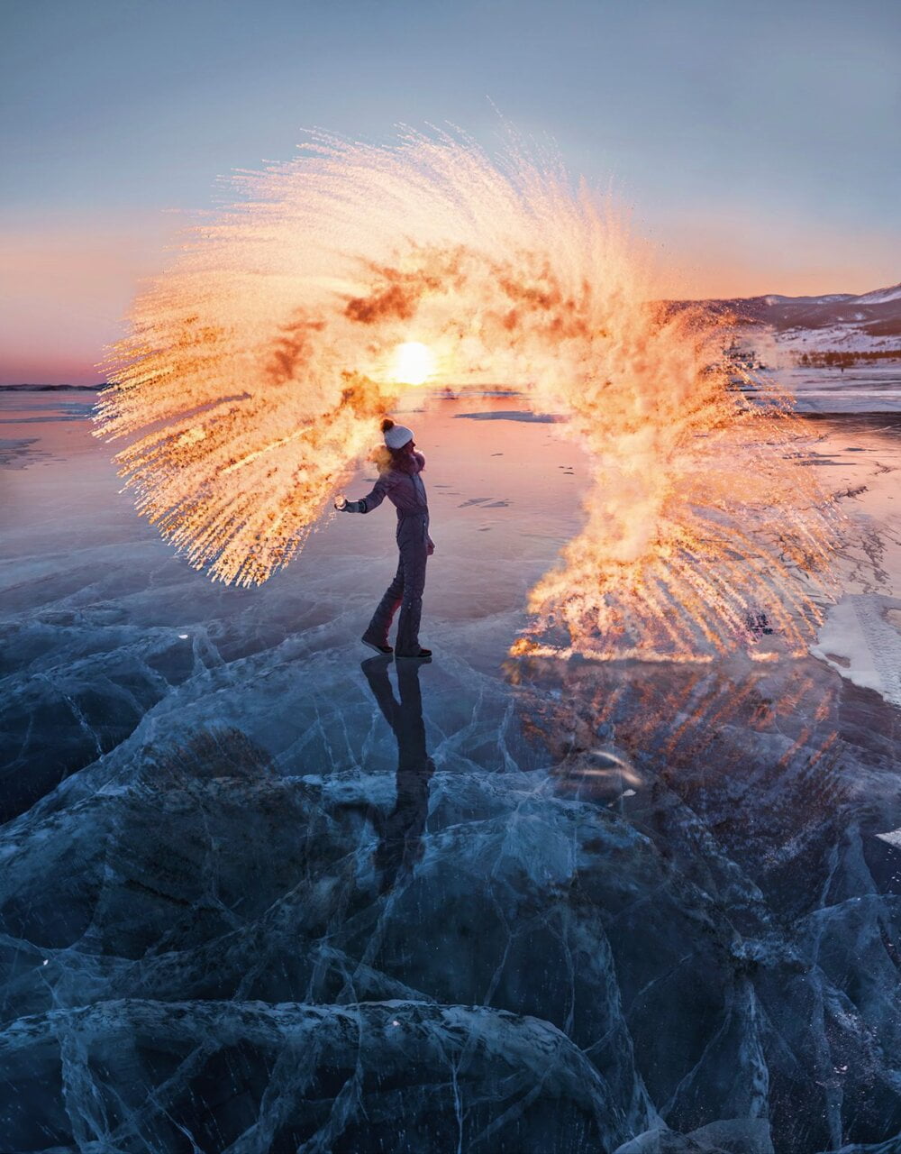 Baikal Fairytale: superb fashion photography series on the frozen waters of Lake Baikal by Kristina Makeeva