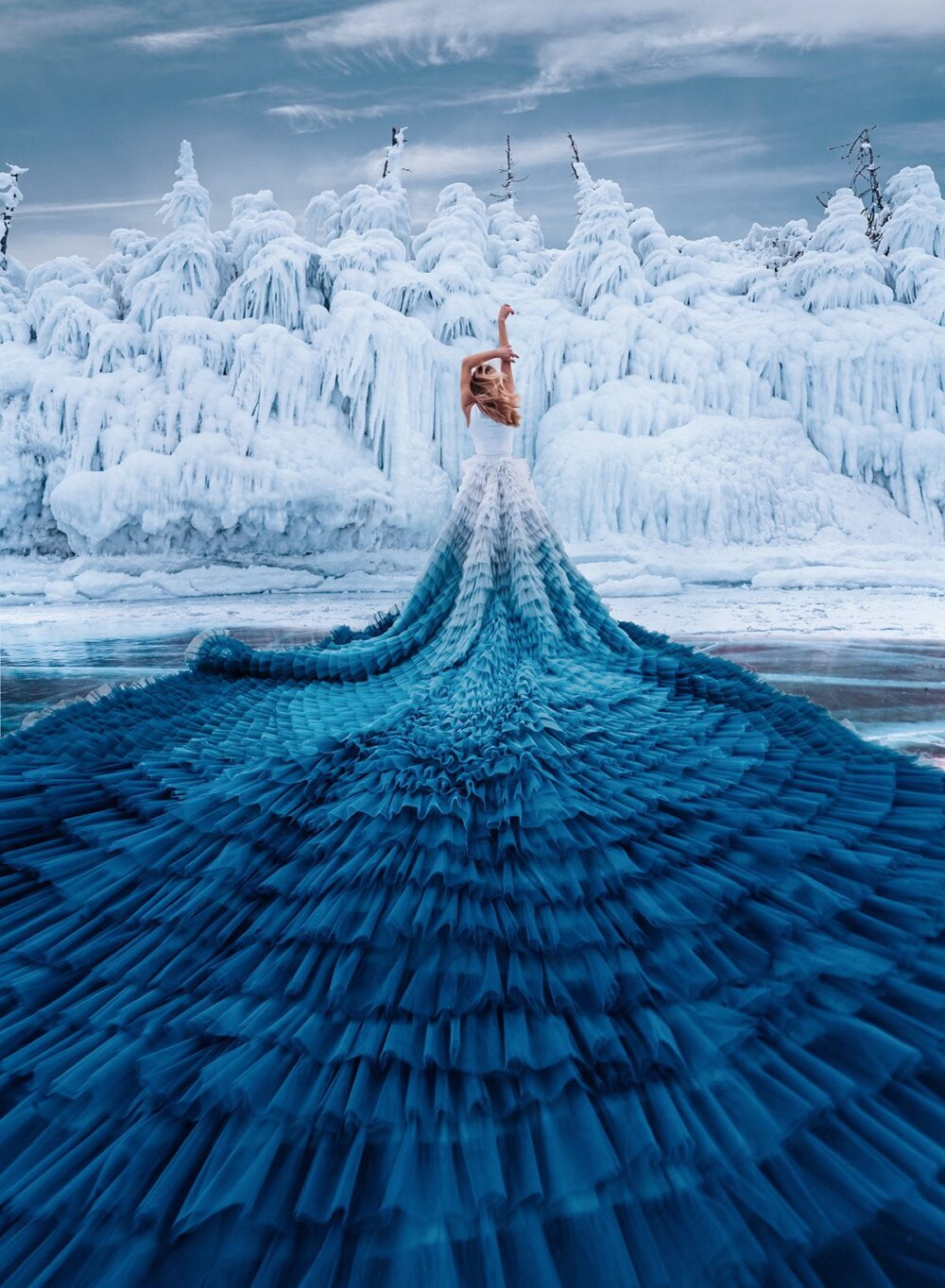 Baikal Fairytale: superb fashion photography series on the frozen waters of Lake Baikal by Kristina Makeeva