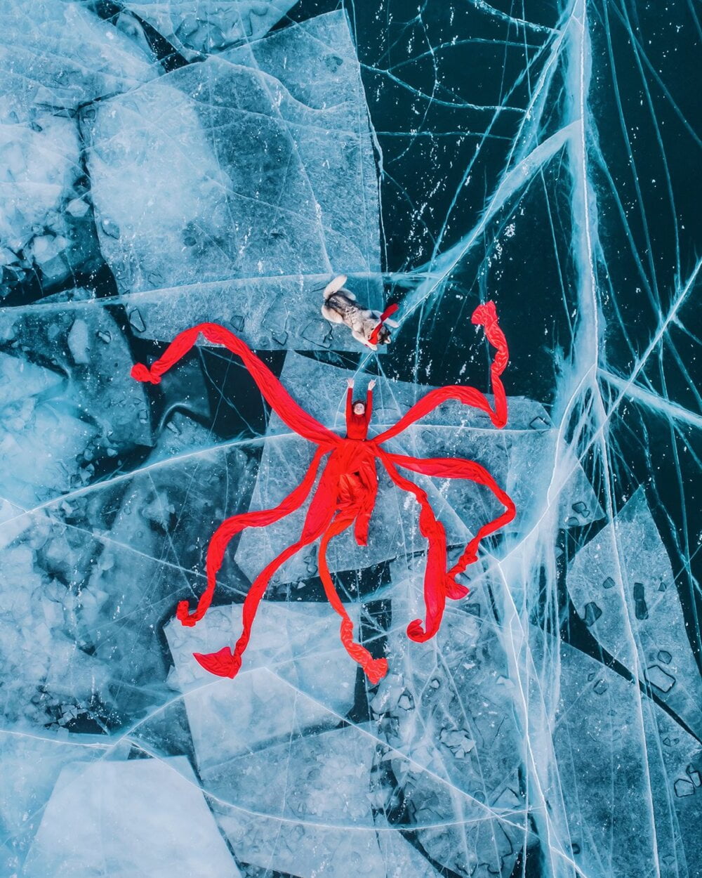 Baikal Fairytale: superb fashion photography series on the frozen waters of Lake Baikal by Kristina Makeeva