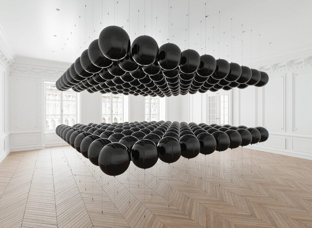 Bb Floating Black Balloons Installations By Tadao Cern 1