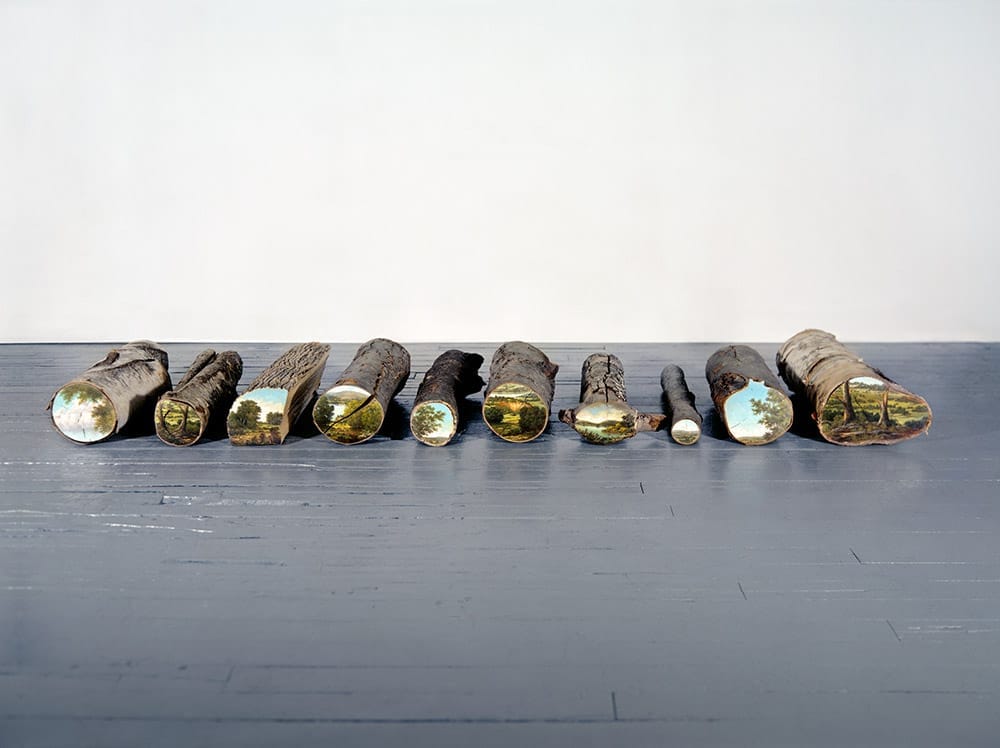 Bucolic Landscapes Painted On The Surfaces Of Cut Tree Trunks By Alison Moritsugu 6