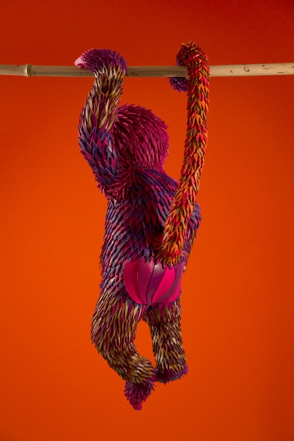 Colorful Sculptures Of Wild Animals Made From Leftover Pieces Of Leather By Lucie Thomas And Thibault Zimmermann 2