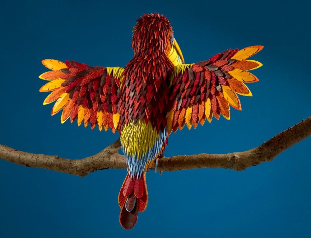 Colorful Sculptures Of Wild Animals Made From Leftover Pieces Of Leather By Lucie Thomas And Thibault Zimmermann 4