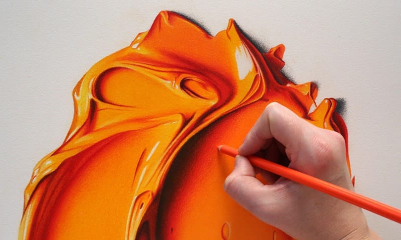 Complimentary Colors Amazingly Hyper Realistic Paint Blob Pencil Drawings By Cj Hendry 10