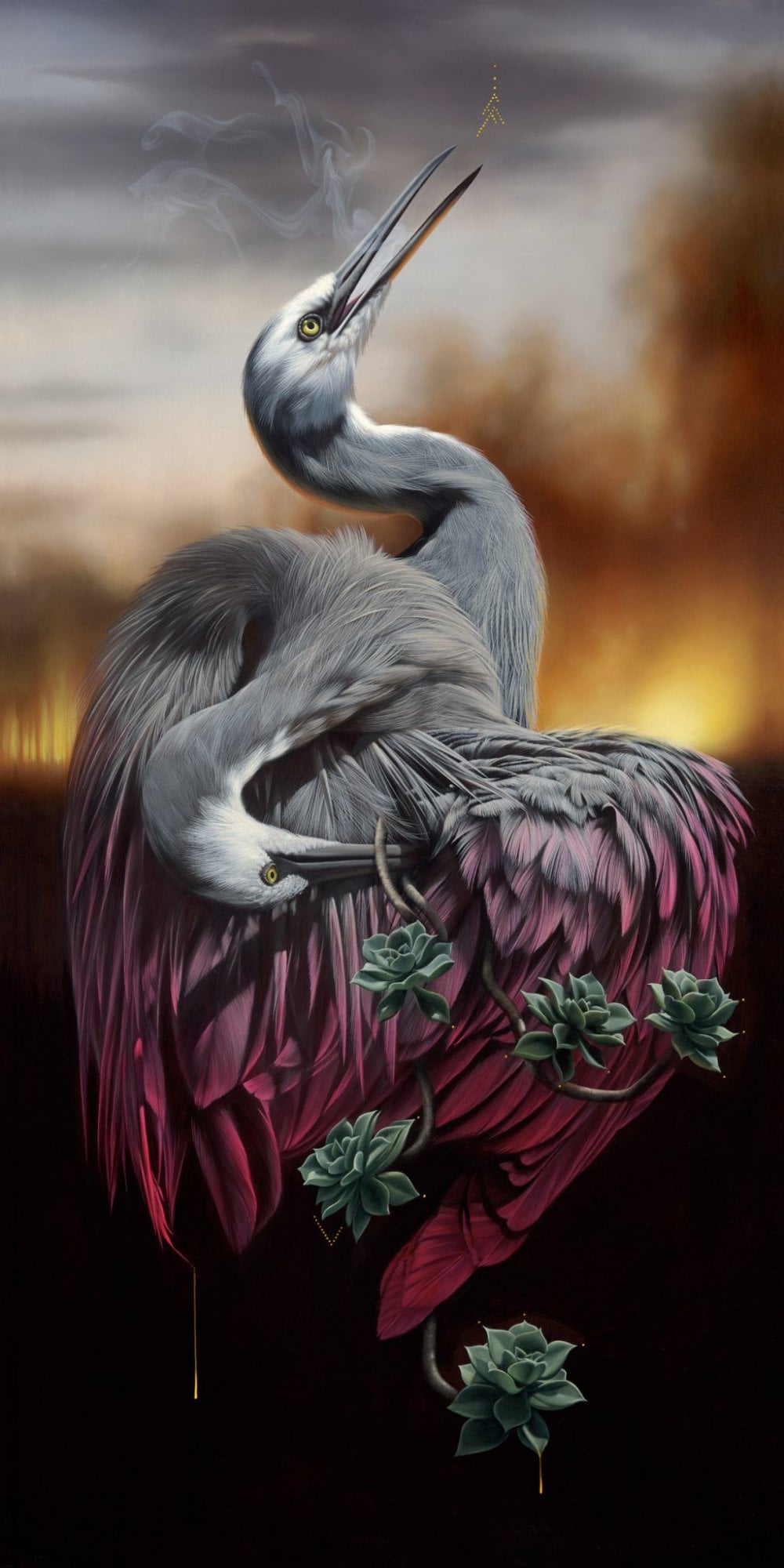 Fauna And Flora Elements Blended Into Surrealist Paintings By Josie Morway 8