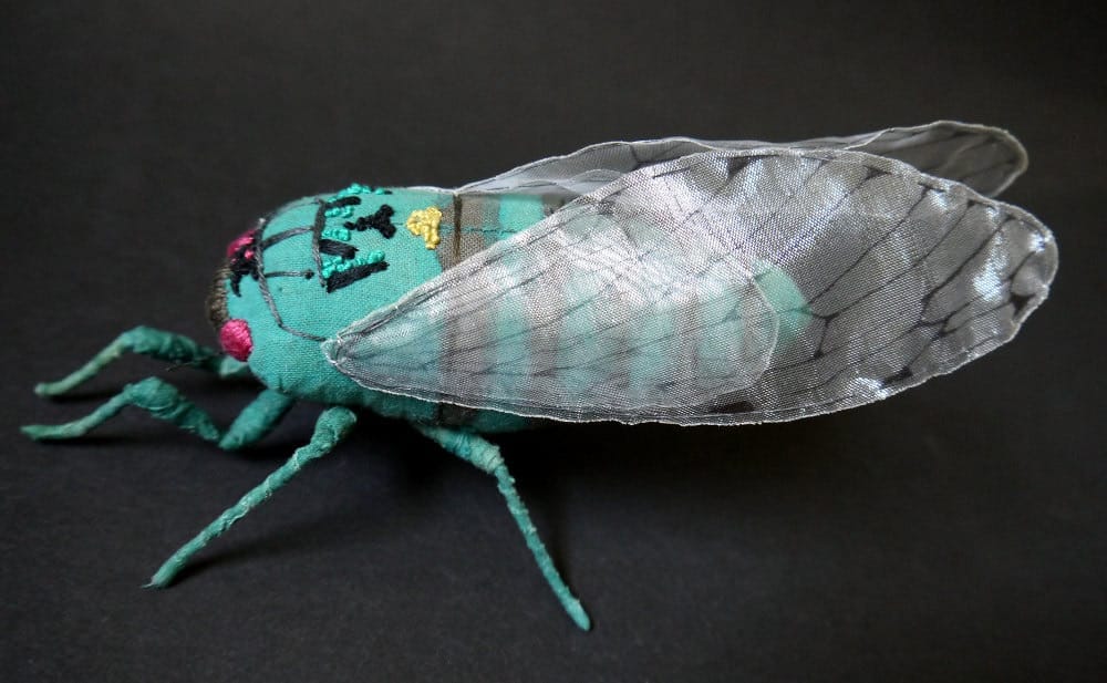 Textile Sculptures Of Moths Butterflies And Other Insects Made With Fabric And Embroidery By Yumi Okita 10