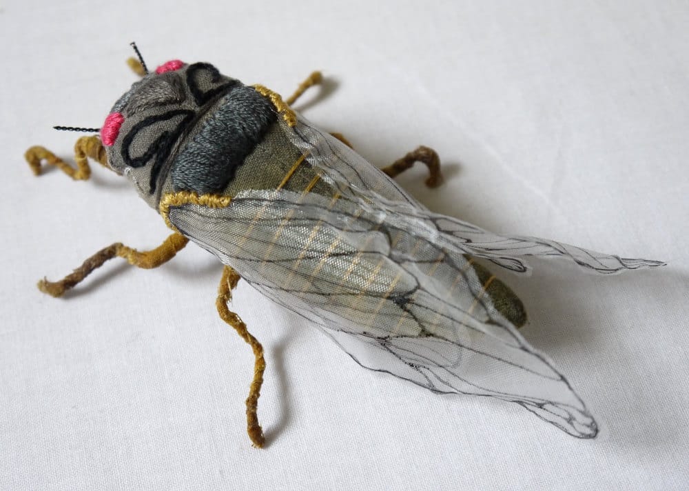 Textile Sculptures Of Moths Butterflies And Other Insects Made With Fabric And Embroidery By Yumi Okita 22