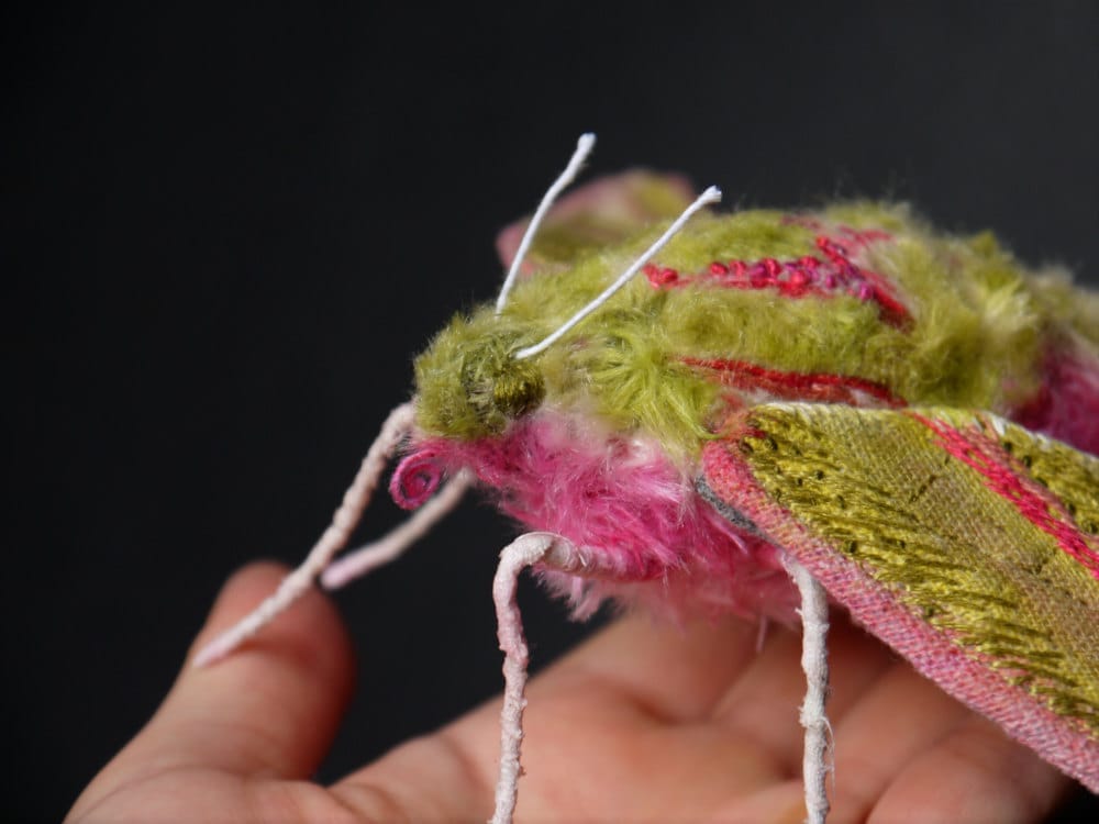 Textile Sculptures Of Moths Butterflies And Other Insects Made With Fabric And Embroidery By Yumi Okita 34