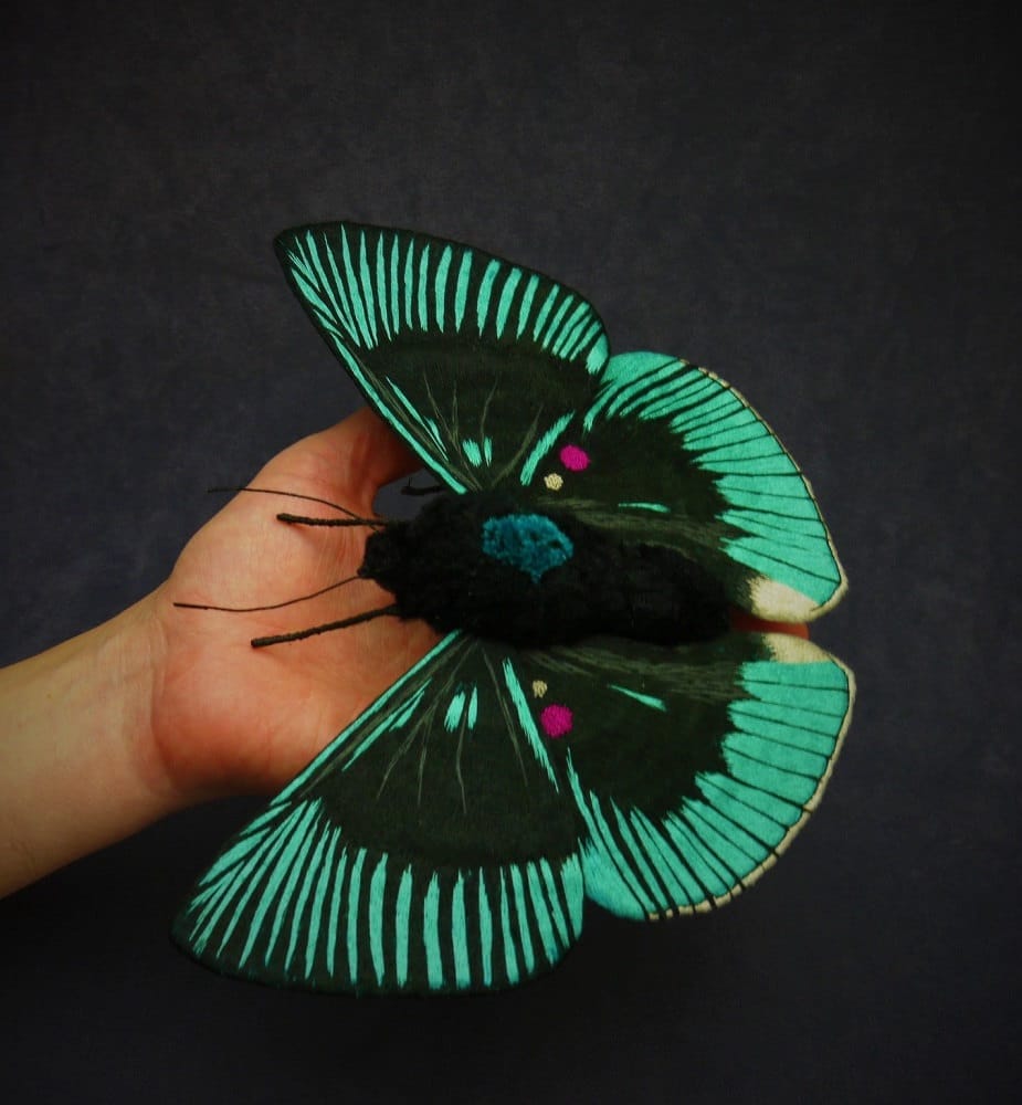 Textile Sculptures Of Moths Butterflies And Other Insects Made With Fabric And Embroidery By Yumi Okita 36