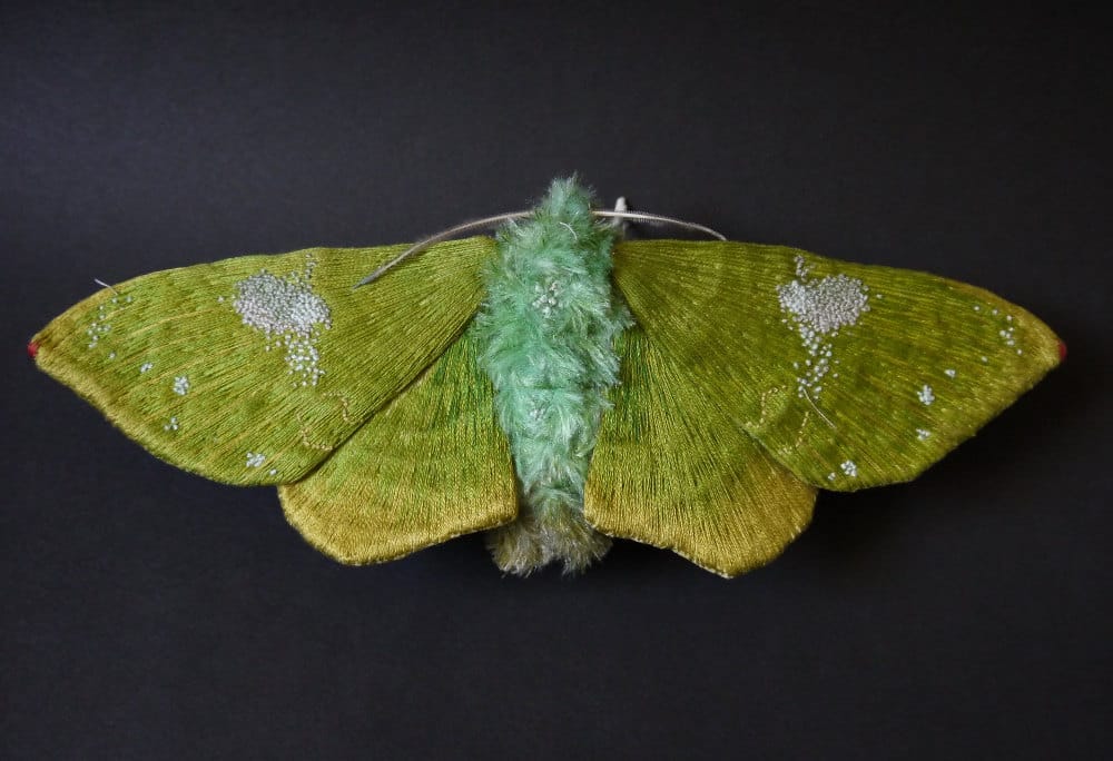 Textile Sculptures Of Moths Butterflies And Other Insects Made With Fabric And Embroidery By Yumi Okita 4