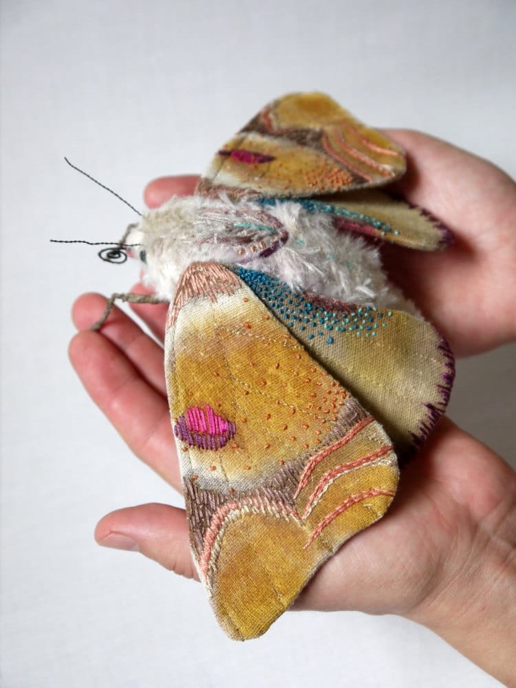 Textile Sculptures Of Moths Butterflies And Other Insects Made With Fabric And Embroidery By Yumi Okita 41