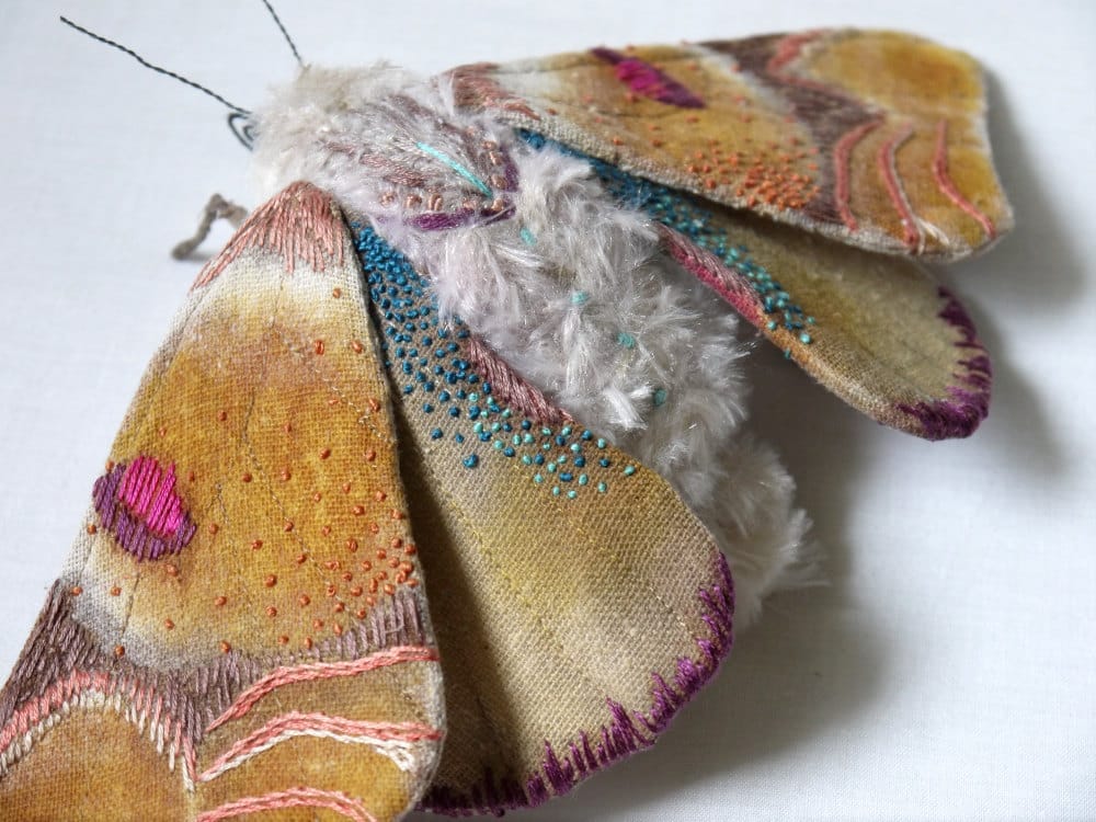 Textile Sculptures Of Moths Butterflies And Other Insects Made With Fabric And Embroidery By Yumi Okita 42