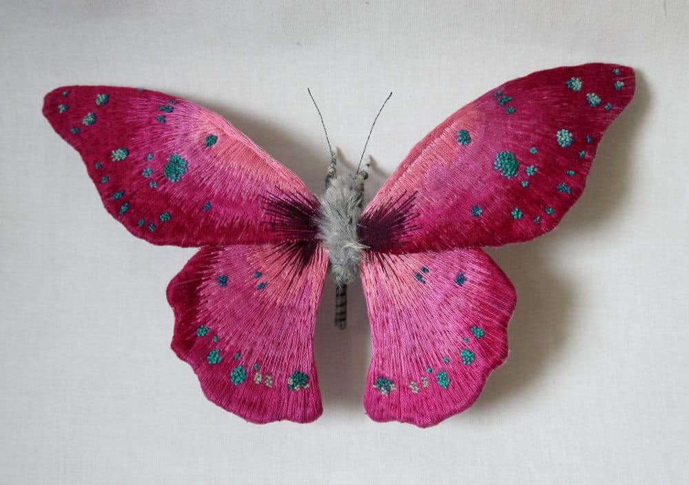 Textile Sculptures Of Moths Butterflies And Other Insects Made With Fabric And Embroidery By Yumi Okita 44