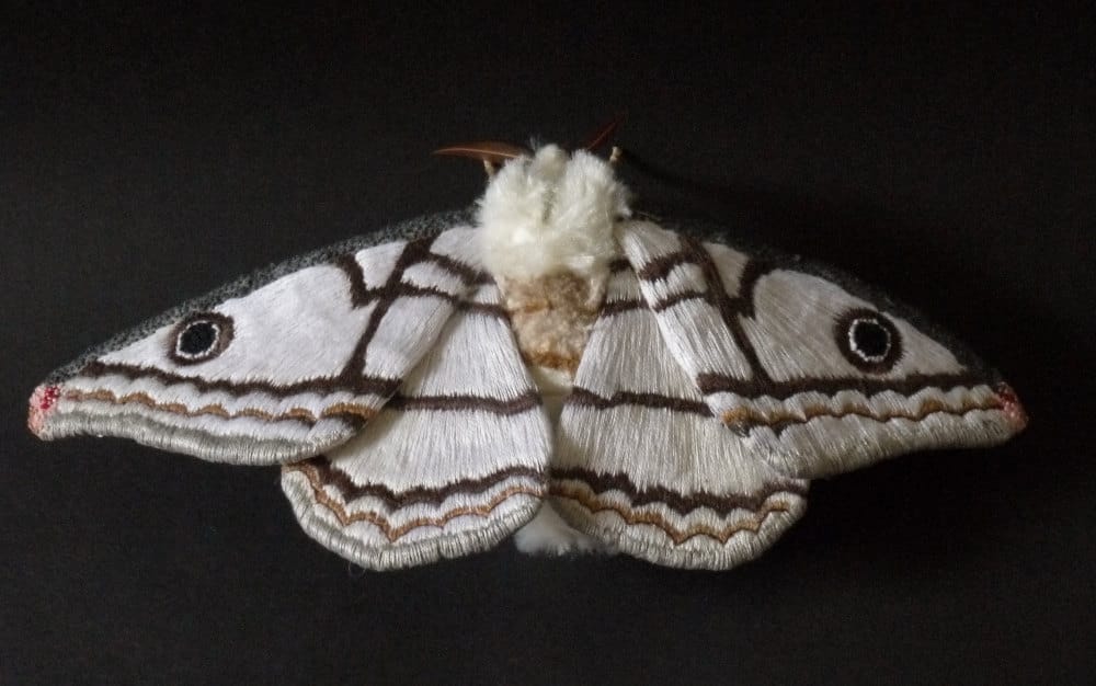 Textile Sculptures Of Moths Butterflies And Other Insects Made With Fabric And Embroidery By Yumi Okita 6