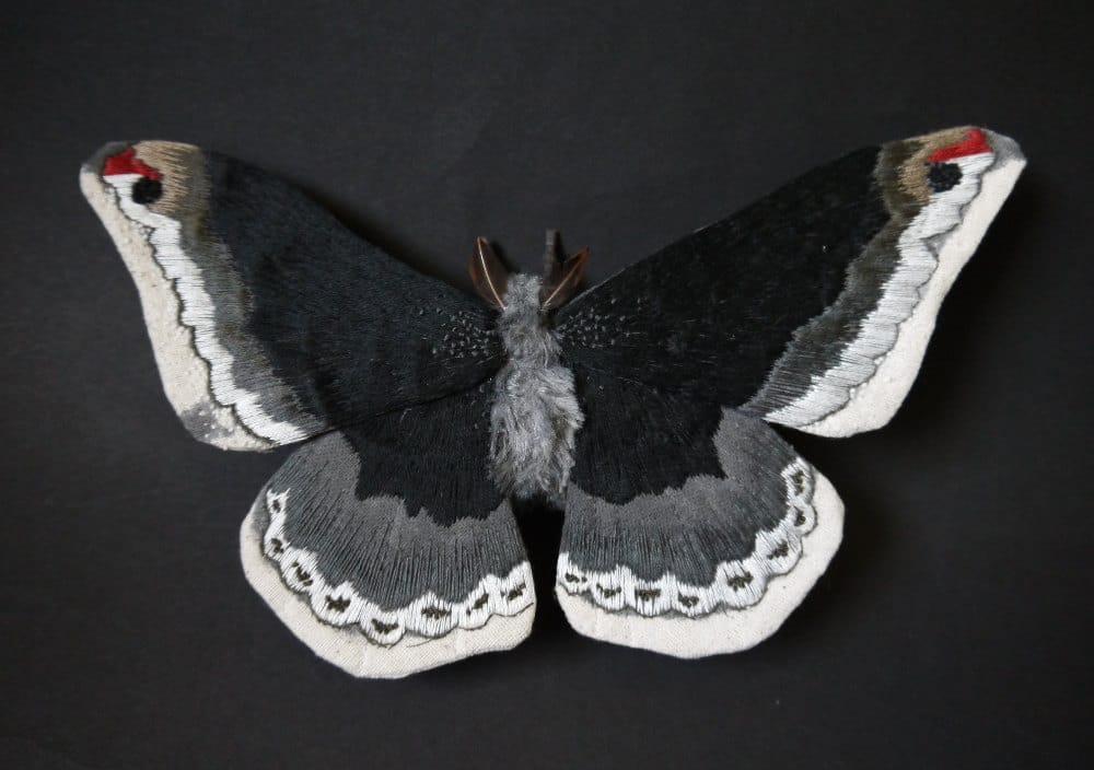 Textile Sculptures Of Moths Butterflies And Other Insects Made With Fabric And Embroidery By Yumi Okita 8