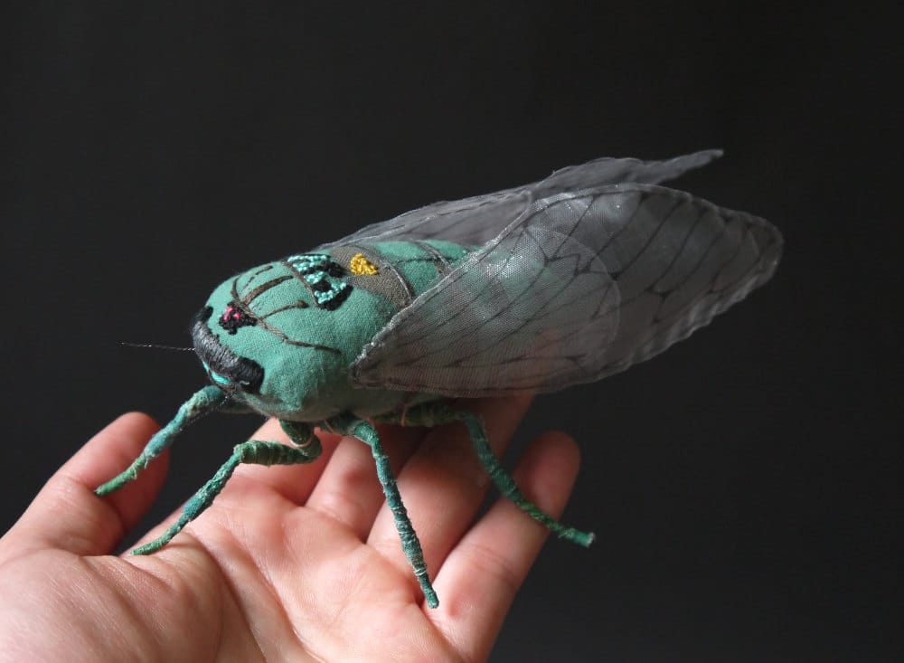 Textile Sculptures Of Moths Butterflies And Other Insects Made With Fabric And Embroidery By Yumi Okita 9