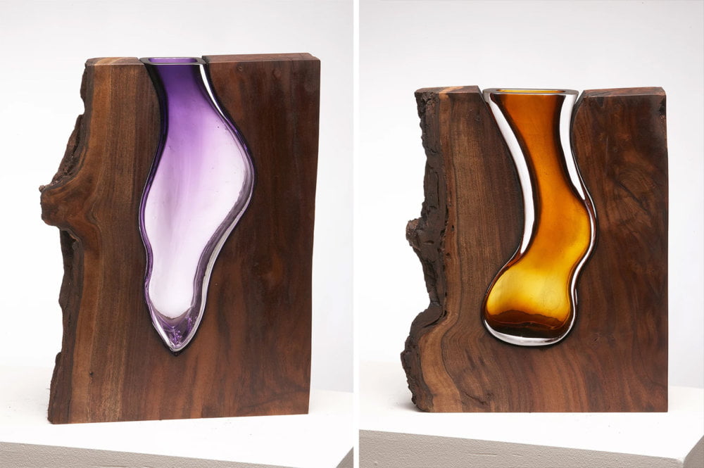 Wood Glass Glass Vases Shaped Into Wooden Enclosures By Scott Slagerman 4
