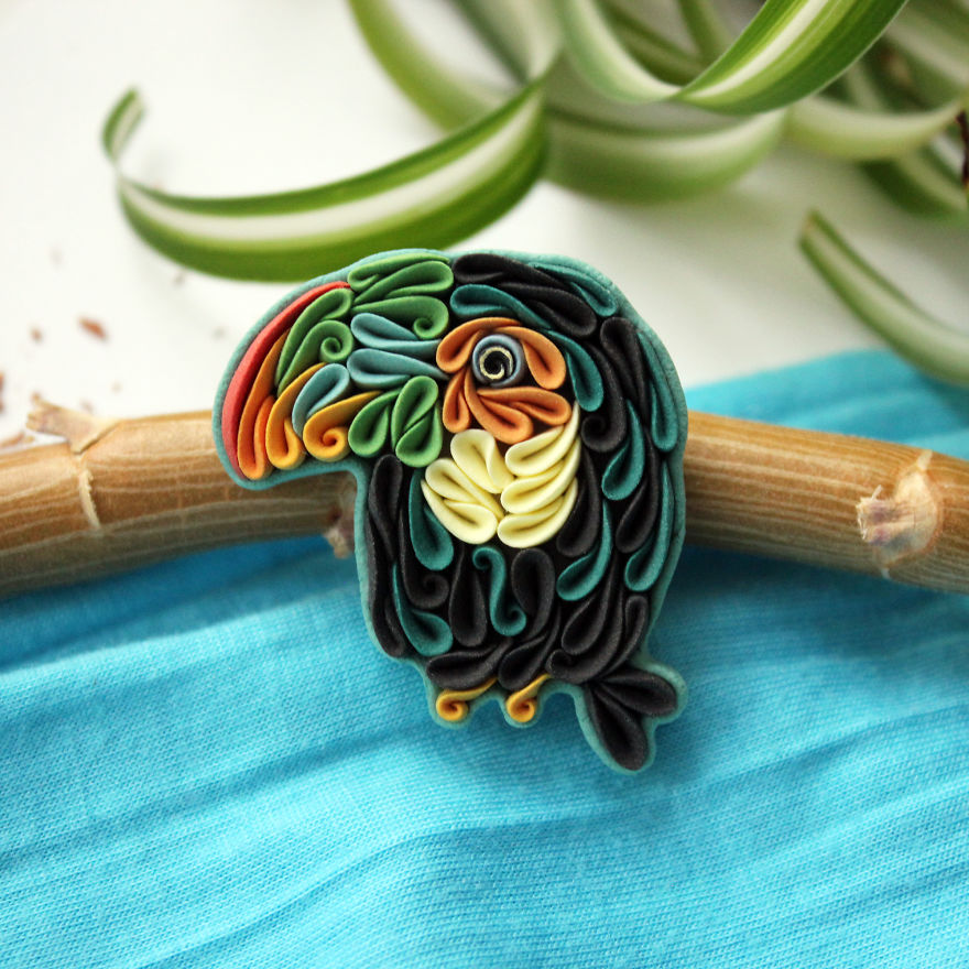 Gorgeous Animal Polymer Clay Jewelry Of With Colorful Patterns By Alisa Laryushkina 10