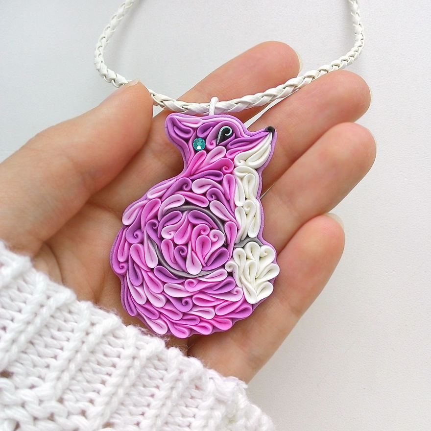 Gorgeous Animal Polymer Clay Jewelry Of With Colorful Patterns By Alisa Laryushkina 13