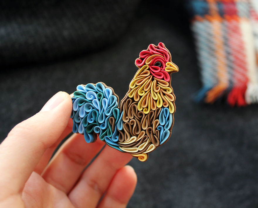 Gorgeous Animal Polymer Clay Jewelry Of With Colorful Patterns By Alisa Laryushkina 17