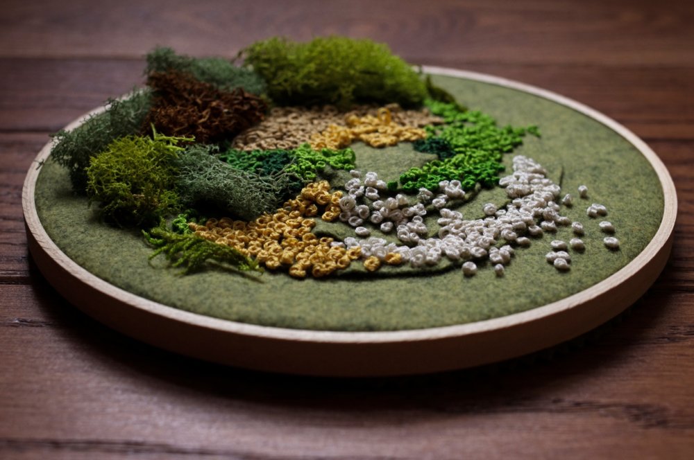 Showy And Intricate Moss Embroideries By Emma Mattson 11