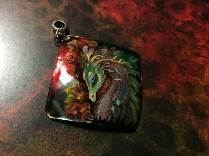 Stunning Paintings Of Dragons And Koi On Wood And Ornamental Stones By Tatiana Verkhovskaya 14