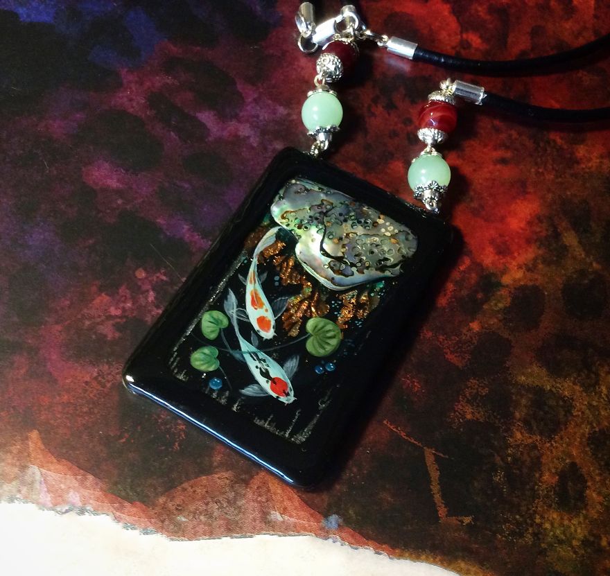 Stunning Paintings Of Dragons And Koi On Wood And Ornamental Stones By Tatiana Verkhovskaya 20