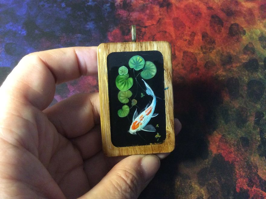 Stunning Paintings Of Dragons And Koi On Wood And Ornamental Stones By Tatiana Verkhovskaya 23