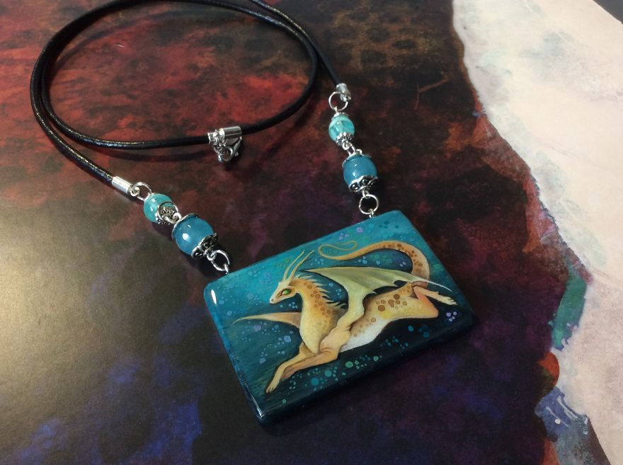 Stunning Paintings Of Dragons And Koi On Wood And Ornamental Stones By Tatiana Verkhovskaya 24