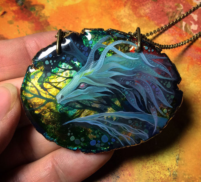 Stunning Paintings Of Dragons And Koi On Wood And Ornamental Stones By Tatiana Verkhovskaya 29