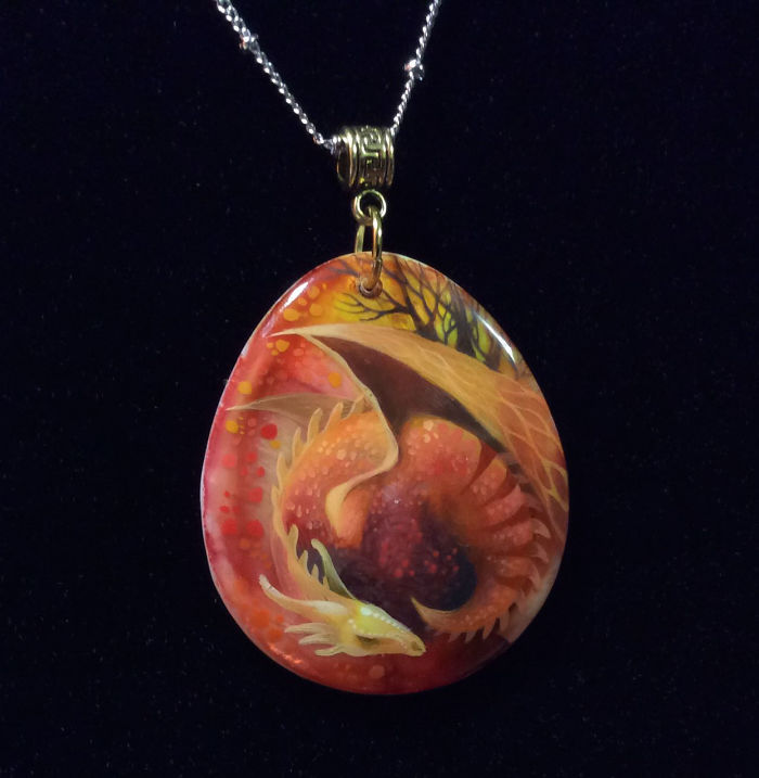 Stunning Paintings Of Dragons And Koi On Wood And Ornamental Stones By Tatiana Verkhovskaya 37