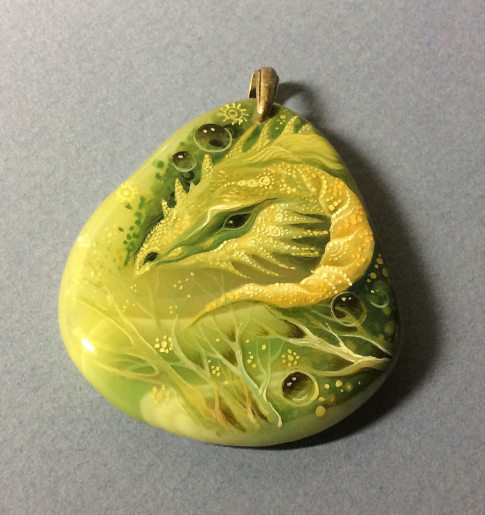 Stunning Paintings Of Dragons And Koi On Wood And Ornamental Stones By Tatiana Verkhovskaya 45