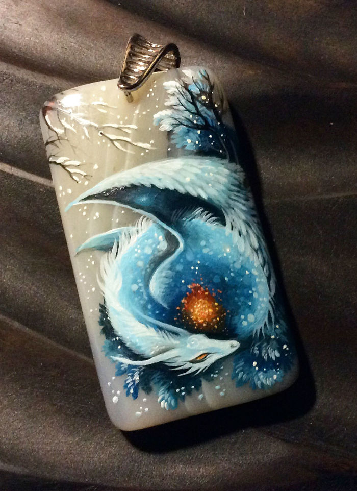 Stunning Paintings Of Dragons And Koi On Wood And Ornamental Stones By Tatiana Verkhovskaya 46