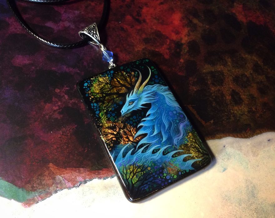 Stunning Paintings Of Dragons And Koi On Wood And Ornamental Stones By Tatiana Verkhovskaya 5