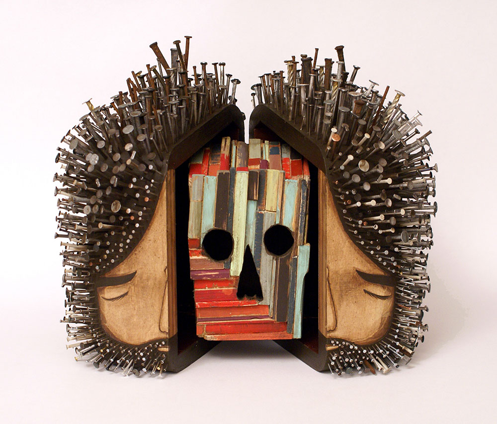 Stunningly Figurative Wood Sculptures Pierced With Hundreds Of Nails By Jaime Molina