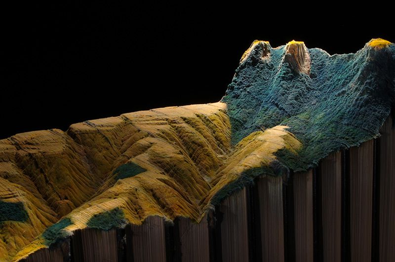 Artist Guy Laramee Turns Old Books Into Stunningly Natural Landscape Sculptures 10