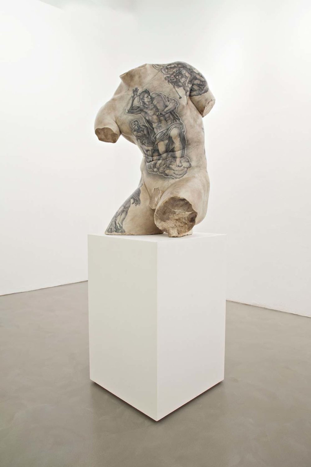 Classical Marble Sculptures Covered With Traditional Far Eastern Tattoos By Fabio Viale 14