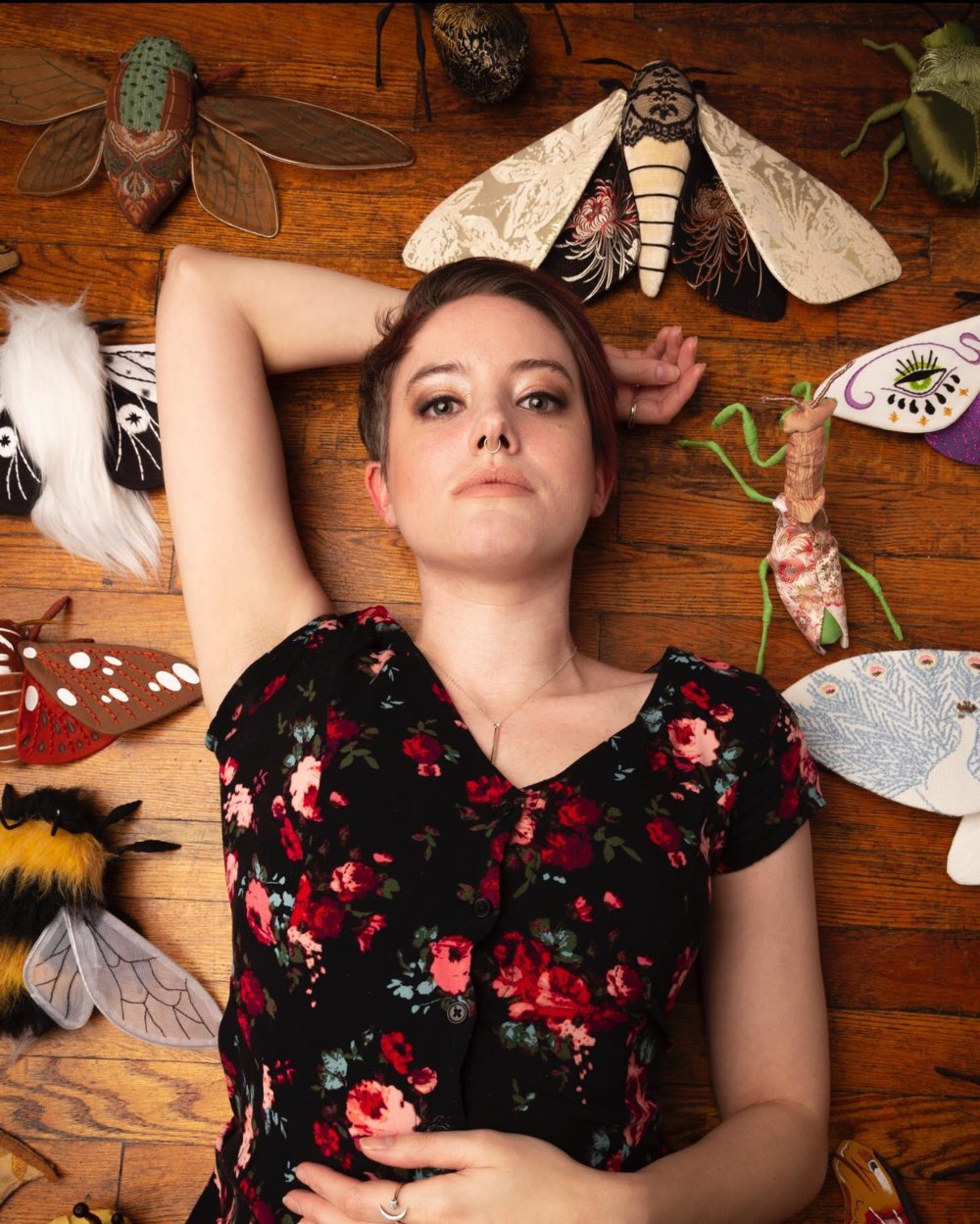 Gorgeous Moths And Bats Fiber Sculptures Made With Printed Fabrics By Molly Burgess 12