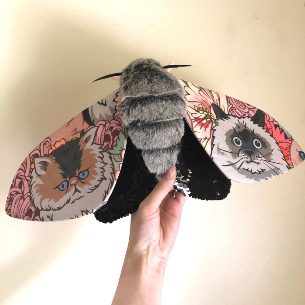 Gorgeous Moths And Bats Fiber Sculptures Made With Printed Fabrics By Molly Burgess 4