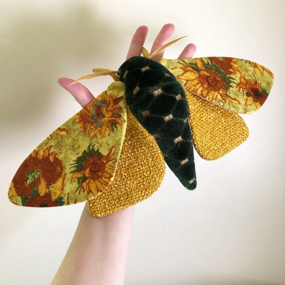 Gorgeous Moths And Bats Fiber Sculptures Made With Printed Fabrics By Molly Burgess 6
