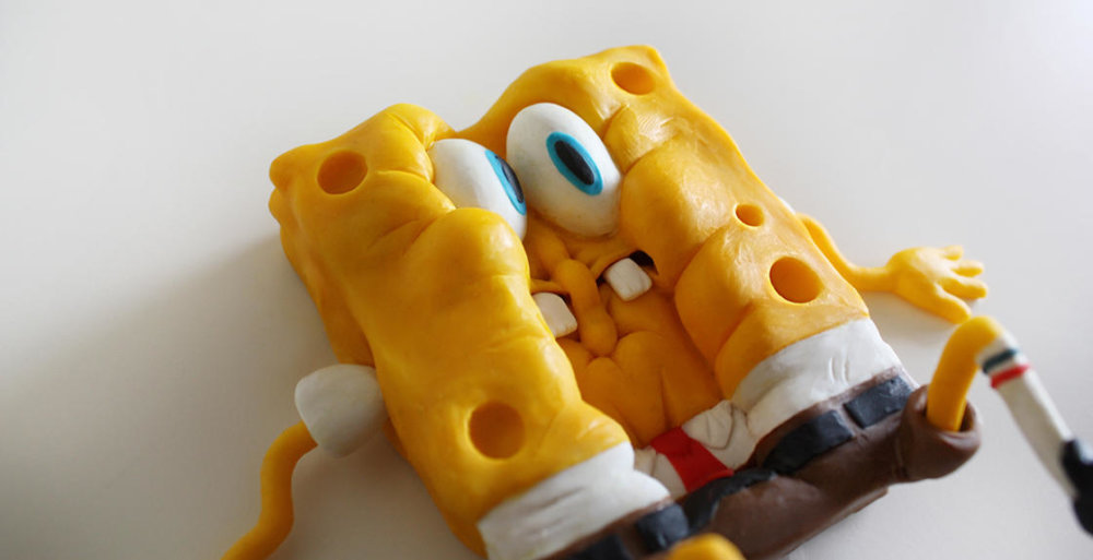 Handmade Polymer Clay Sculptures Of Spongebob By Alex Palazzi And Cecilia Fracchia 10