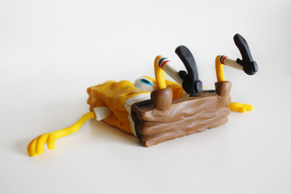 Handmade Polymer Clay Sculptures Of Spongebob By Alex Palazzi And Cecilia Fracchia 11