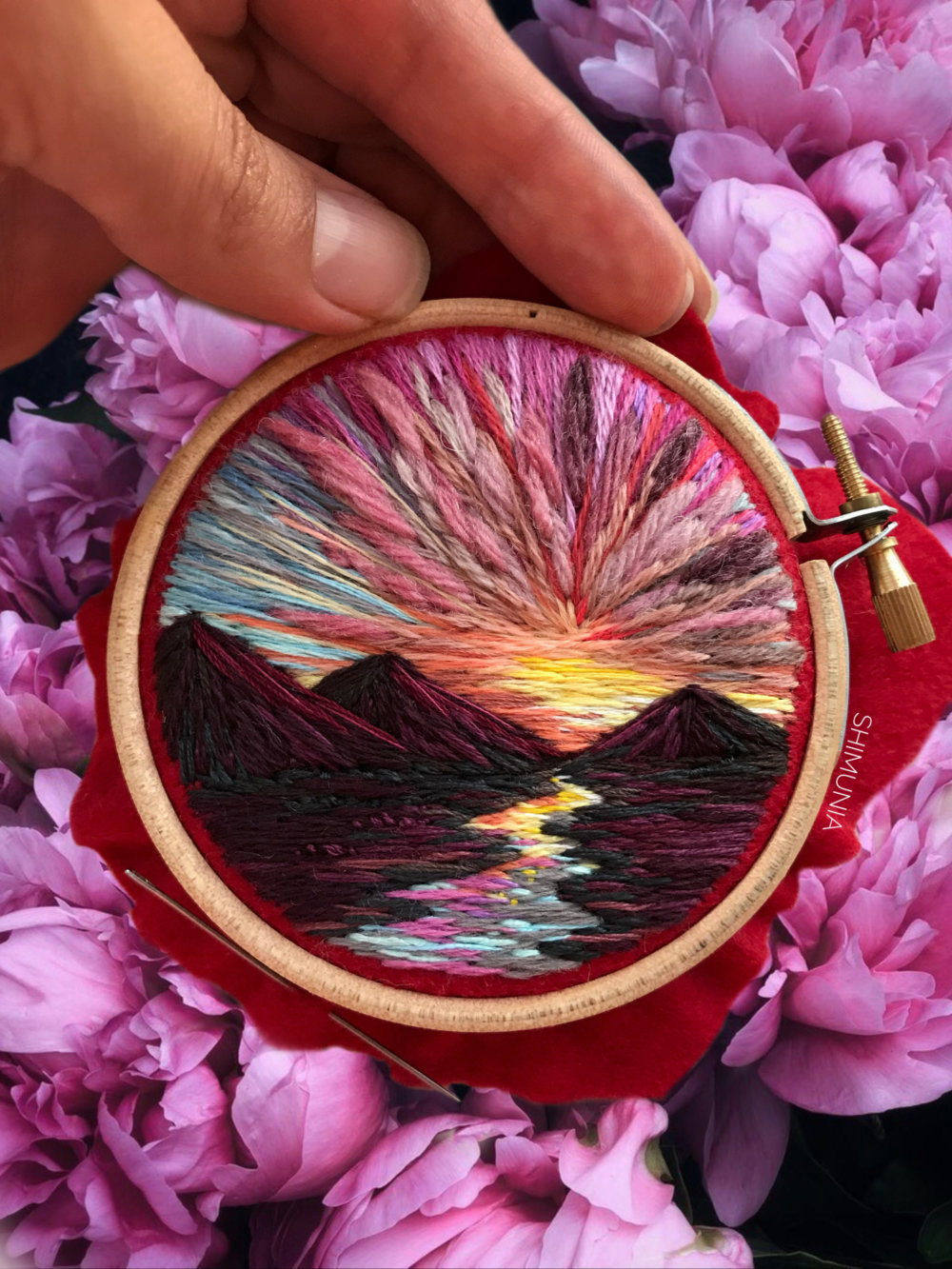 Lush Embroidery Hoop Art Of Landscapes In Vivid Colors By Vera Shimunia 1