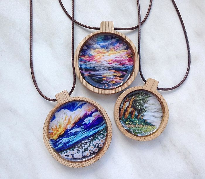 Lush Embroidery Hoop Art Of Landscapes In Vivid Colors By Vera Shimunia 23