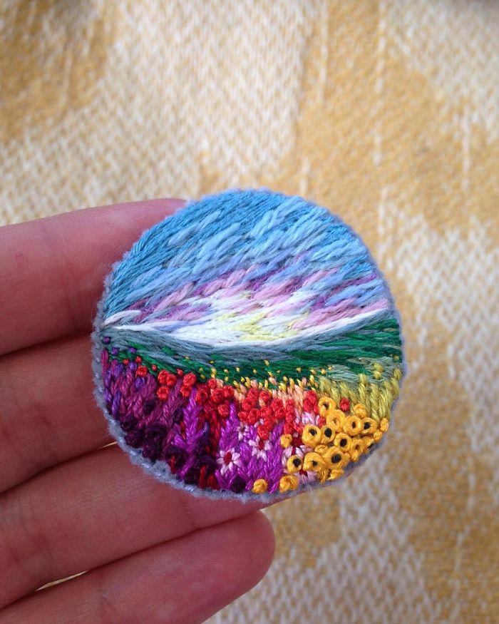 Lush Embroidery Hoop Art Of Landscapes In Vivid Colors By Vera Shimunia 24