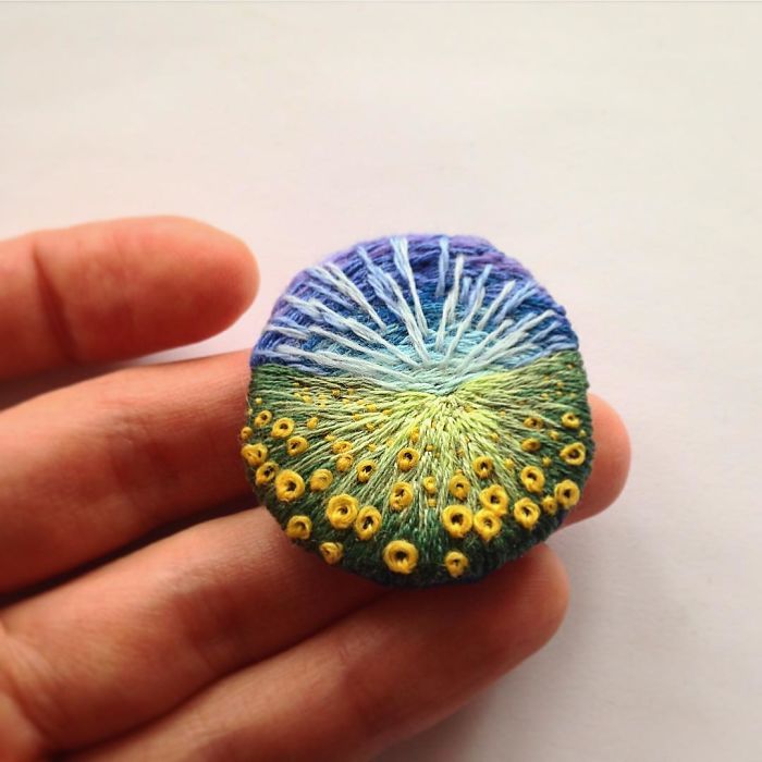 Lush Embroidery Hoop Art Of Landscapes In Vivid Colors By Vera Shimunia 27