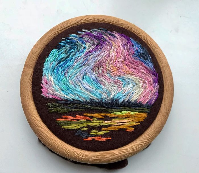 Lush Embroidery Hoop Art Of Landscapes In Vivid Colors By Vera Shimunia 28